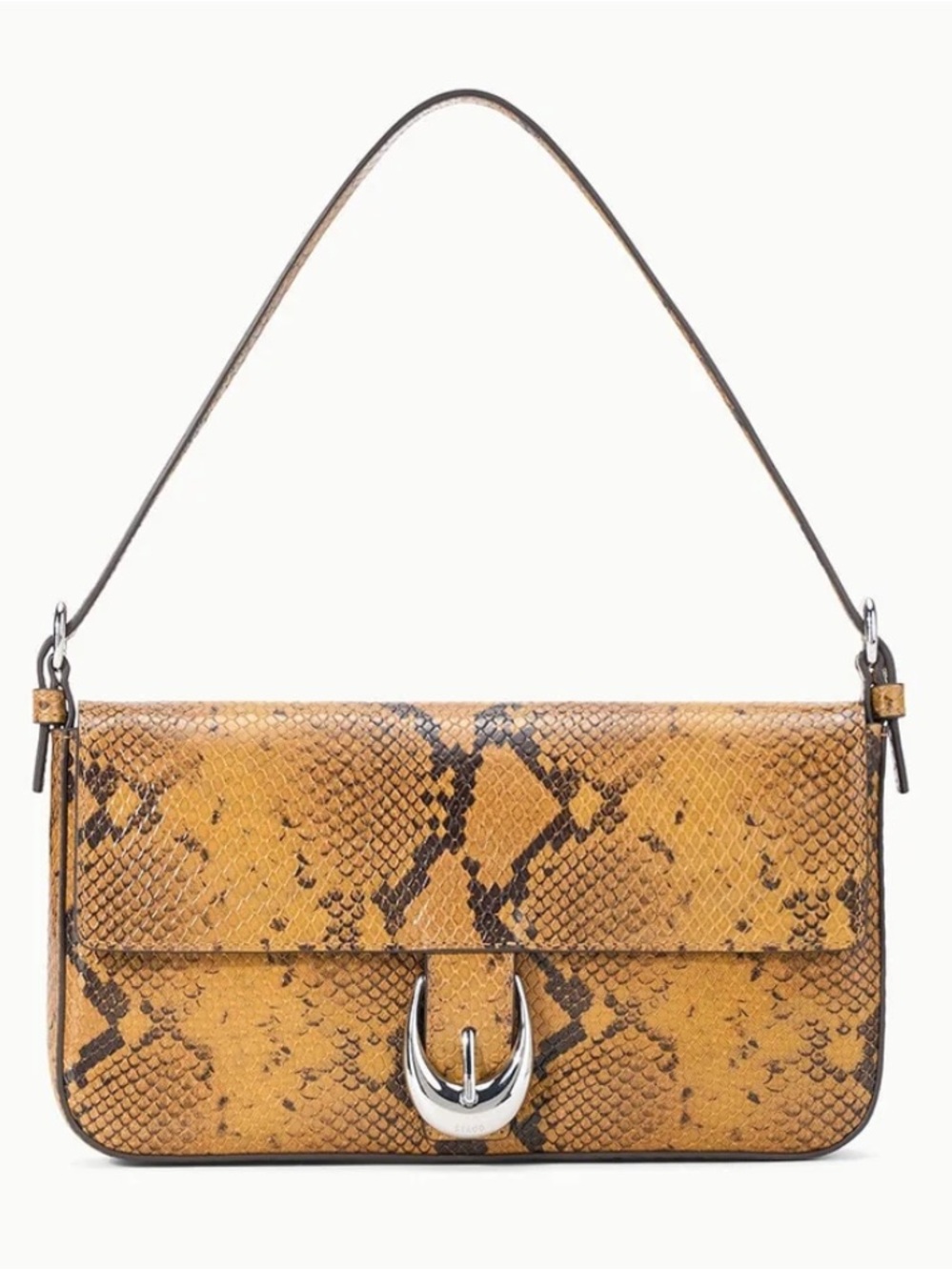 STAUD Harlow Shoulder Bag - Snake - Brown and Black